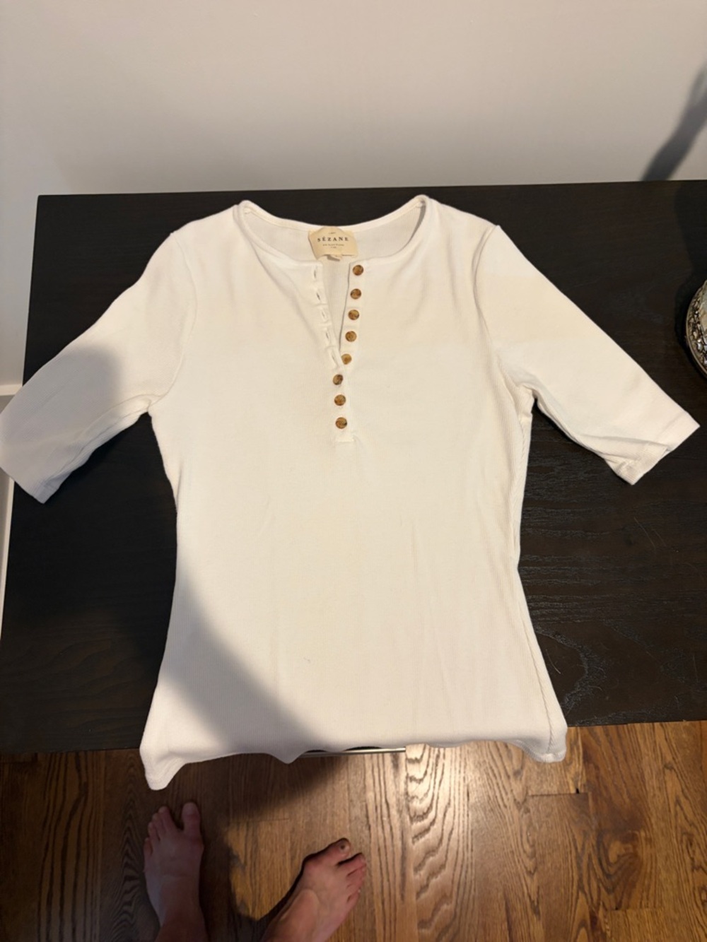 Sezane Theodora T Shirt in Ecru